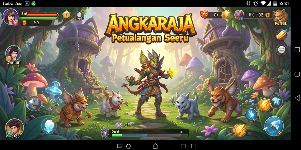 Screenshot gameplay menunjukkan aksi seru dalam petualangan ANGKARAJA.