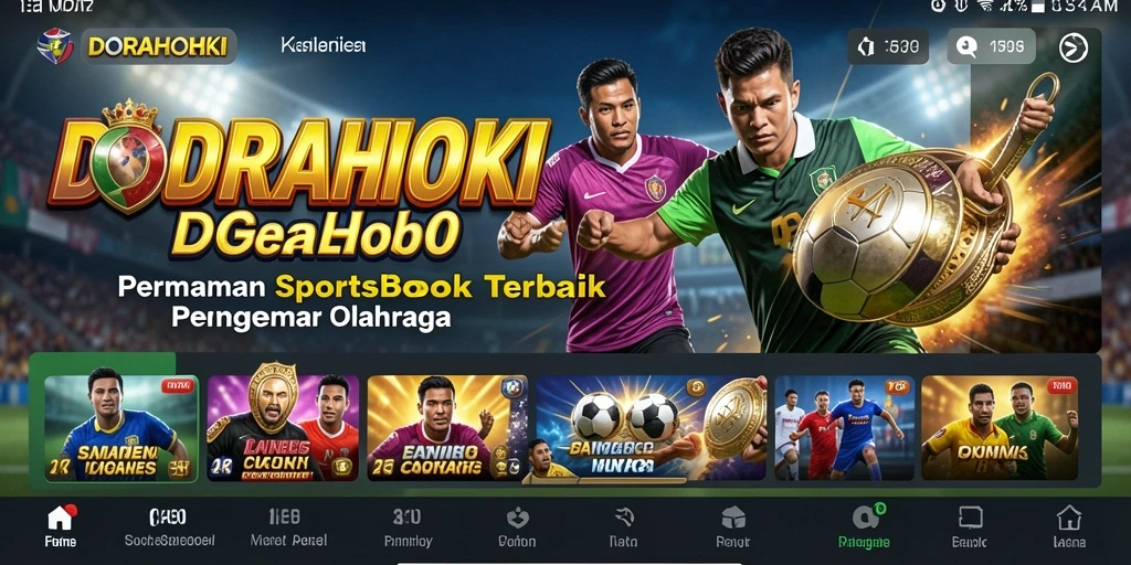 Tampilan utama DORAHOKI menunjukkan fitur taruhan olahraga yang menarik.