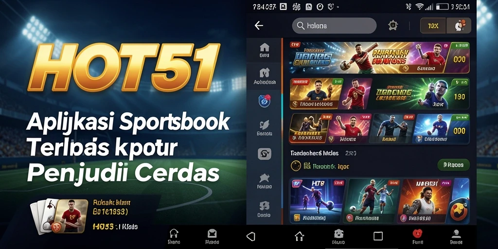 Tampilan utama HOT51 dengan fitur taruhan Sportsbook yang menarik.