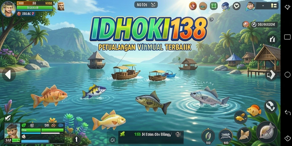 Tampilan gameplay memancing seru di IDRHOKI138 dengan berbagai ikan.