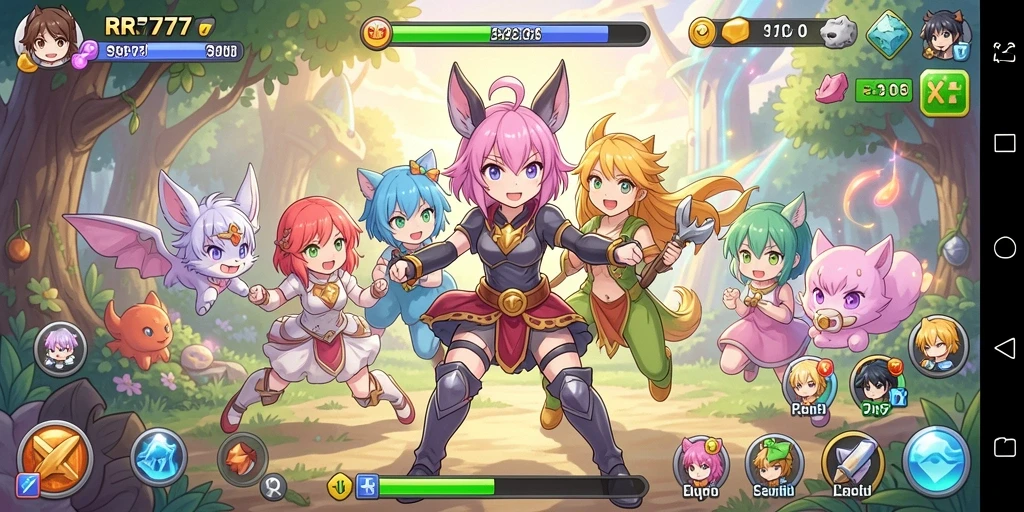 Tampilan gameplay anime yang memukau dan penuh aksi.