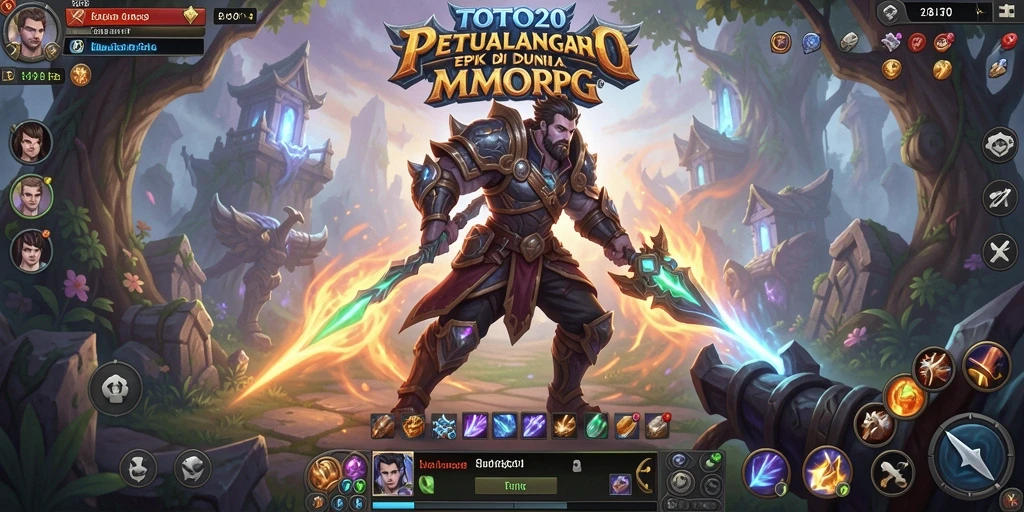 Tangkapan layar gameplay TOTO20 menunjukkan pertarungan epik dan eksplorasi luas.
